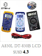 A830L DT-830B ЖК-дисплей Цифровой вольтметр, амперметр, Омметр мультиметр DC AC Вольт-диод Freguency Multi Тесты er вольт Тесты er Тесты ток