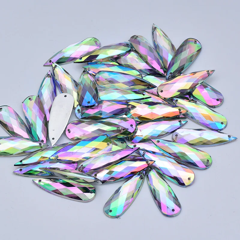 20 шт. акриловые Стразы для шитья 10 х30 мм|crystal ab stones|ab stonesstone sewing |