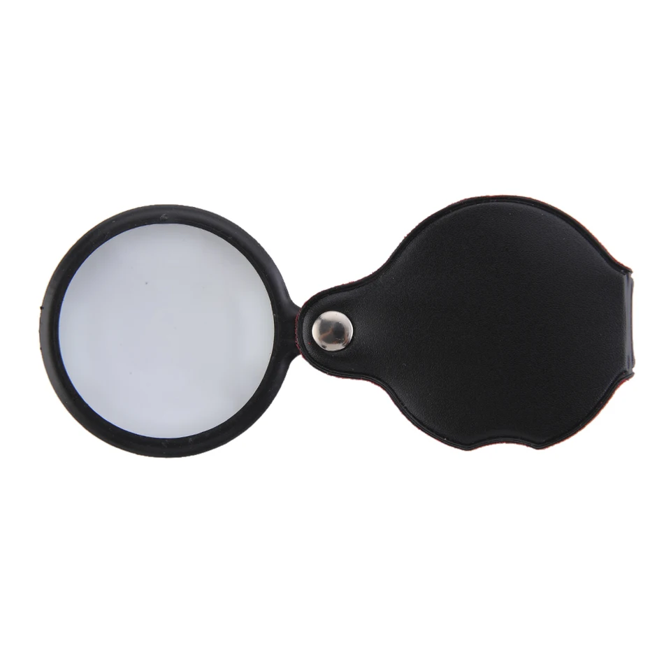 Стеклянная оптическая линза 50 мм складная кожаная ручная лупа для ювелирных
