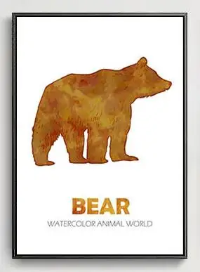 Детские украшения в скандинавском стиле Мультяшные животные холст живопись