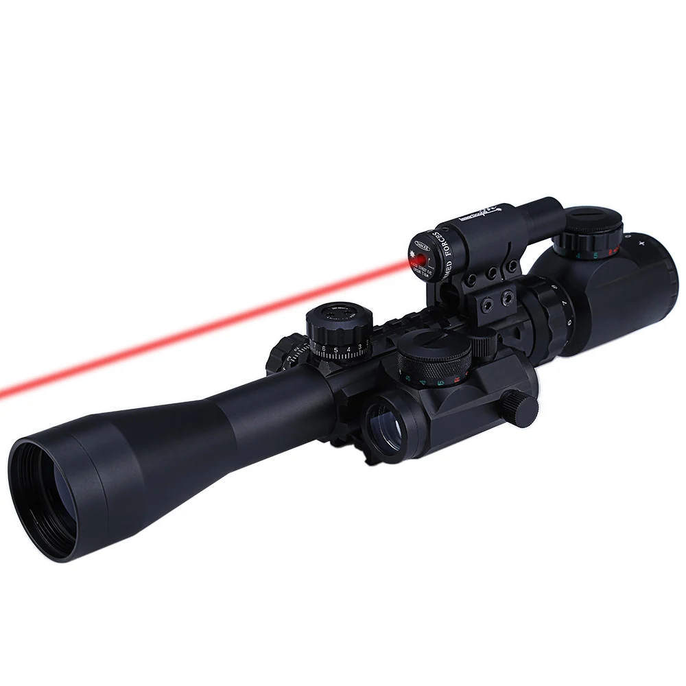 3-9X40 3 в 1 Red Dot Reflex Riflescope с 20 мм ласточкин хвост Красная Лазерная оптика Снайперский прицел для тактической охоты страйкбольного пистолета - Цвет: 3 in 1 Riflescope