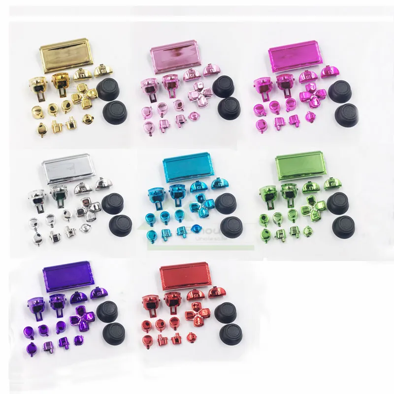 Набор из 10 хромированных кнопок L1 R1 L2 R2 сменная Крышка для джойстика PS4 Pro