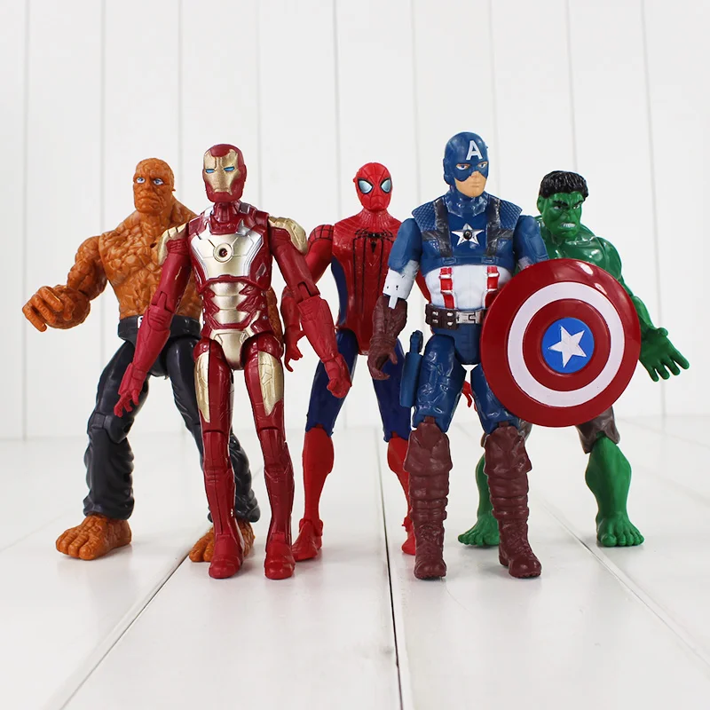 Горячая продажа волнистых волос 16 см Мстители цифры super hero игрушка кукла Халк Капитан Америка Человек паук