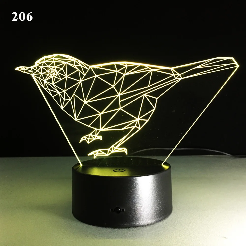Внешняя торговля новая модель 3D фламинго подарок цветная сенсорная светодиодная