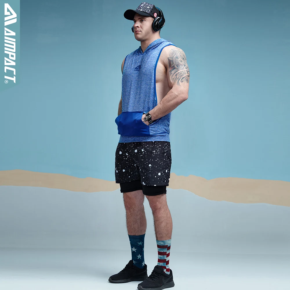 Aimpact мужская майка с капюшоном для фитнеса бодибилдинга тренировка Кроссфит топ