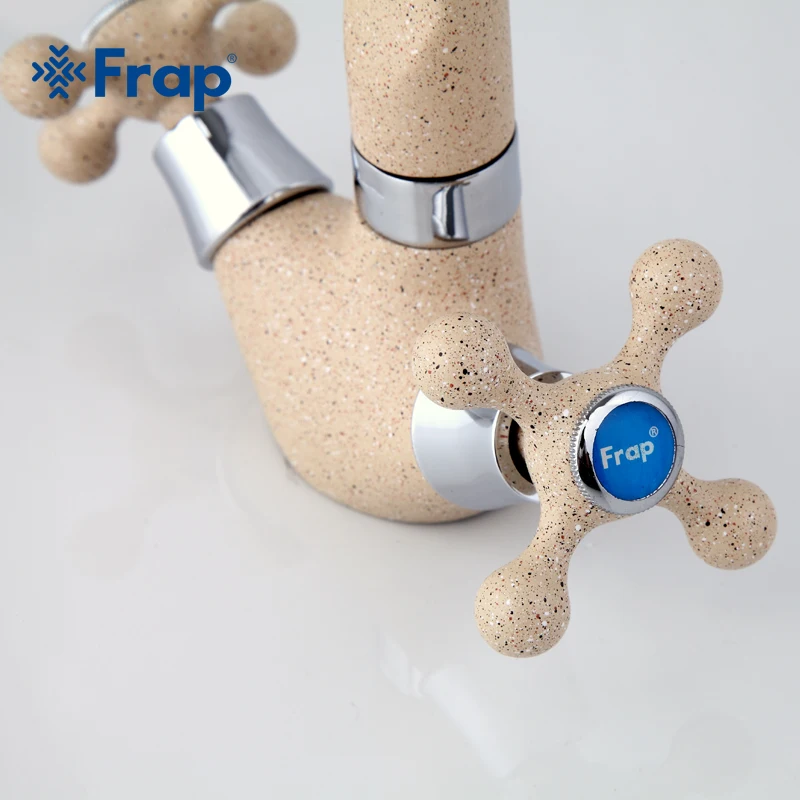 frap multicolor spray painting kitchen basin faucet single hole modern design two handle cold and hot water tap f5408 781021 free global shipping