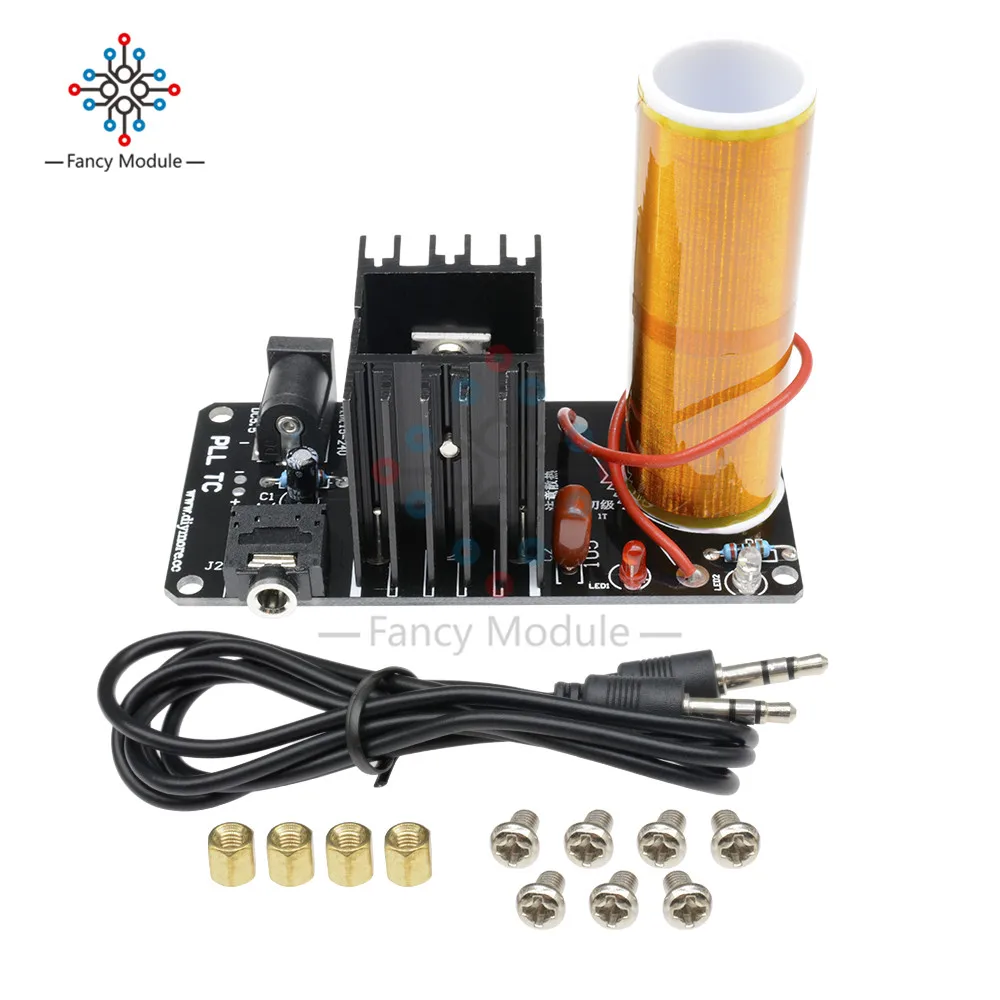 

DIY Mini Tesla Coil Kit 15W Mini Music Tesla Coil Plasma Speaker Tesla Wireless Transmission DC 15-24V