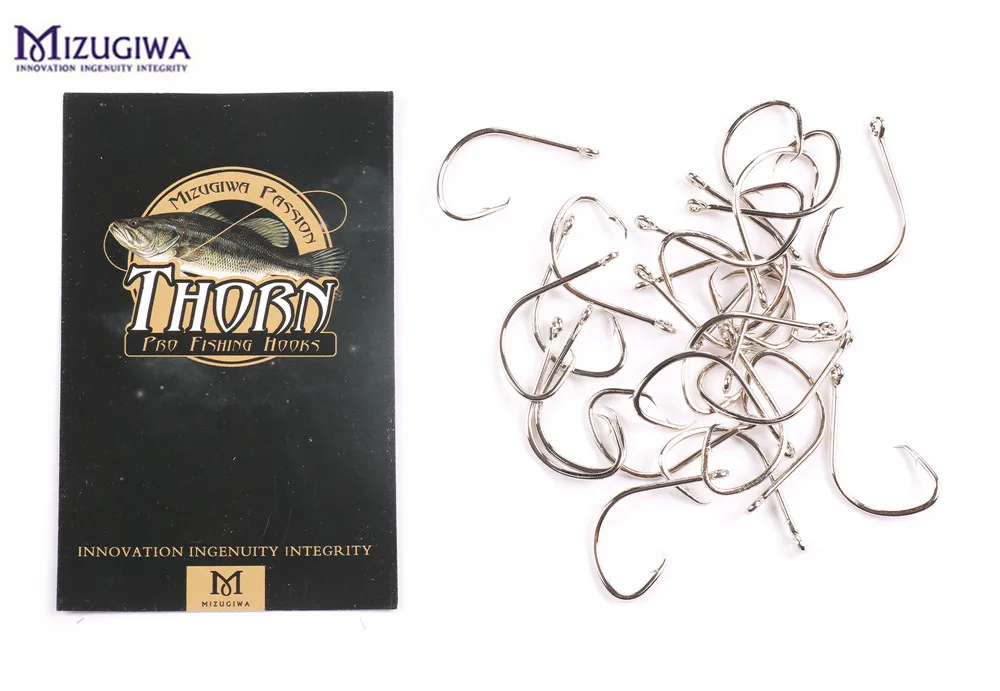100pcs Mizugiwa Circle Hook Octopus Jig Big Hooks 1/0 2/0 Fishing Silver Color Thorn Tech Bass Carp Pesca Fishhook | Спорт и
