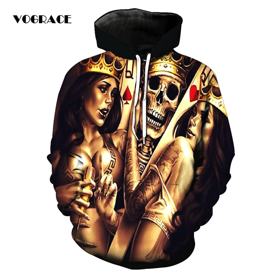 VOGRACE Рождество стиль мужчины/женщины 3d спортивная толстовка принт королева