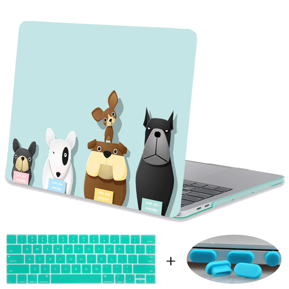 A254-6 Чехол Redlai для Macbook Pro 13 15 Touchbar A1706 A1707 Pro retina 13,3 12 15,4 Air 13 11 жесткий чехол с изображением собаки из мультфильма - Цвет: A254-6
