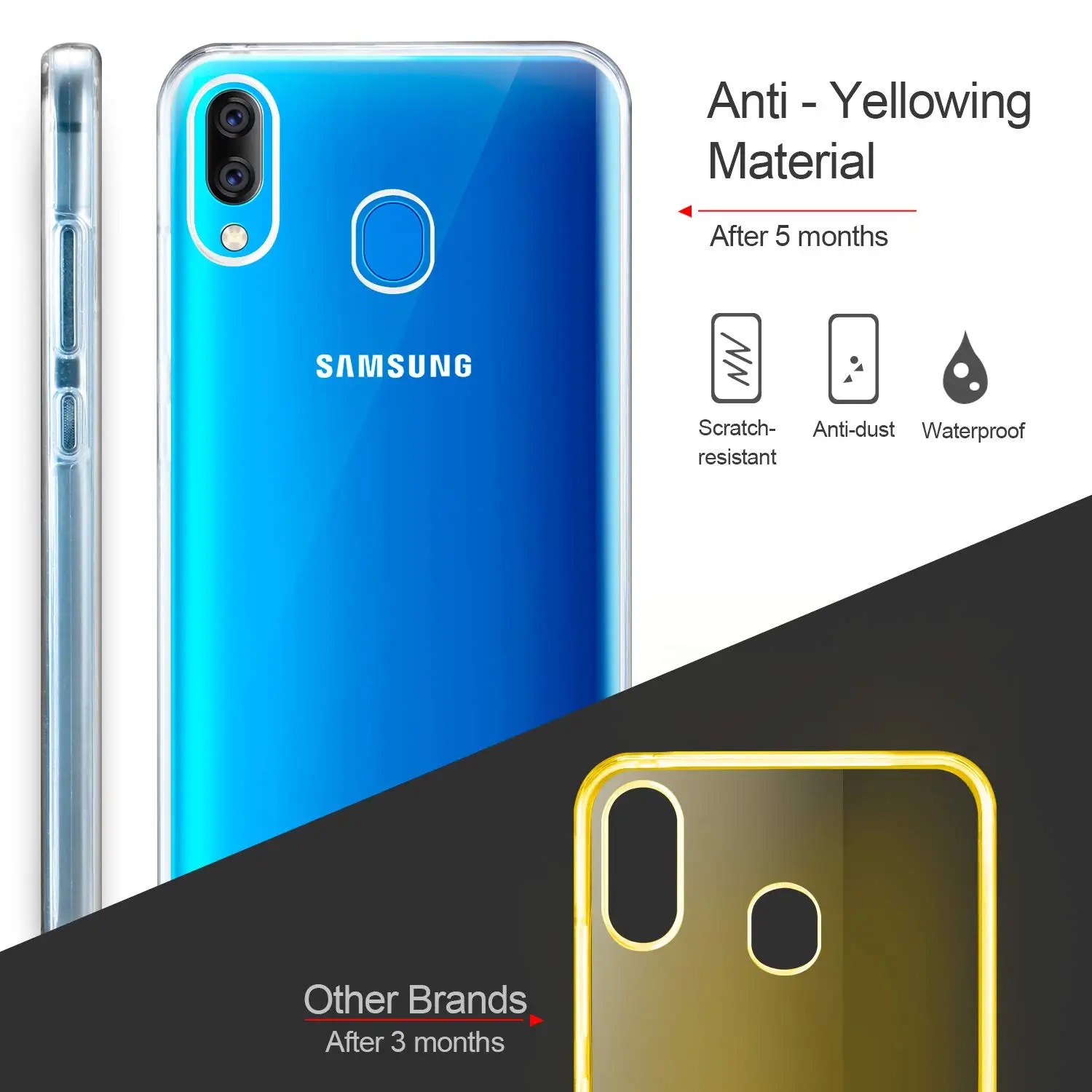 Для samsung Galaxy M20 M 20 M205 чехол 360 Степень защиты чехол для телефона Прозрачная крышка 2 в 1 Жесткий ПК назад+ мягкая ТПУ спереди