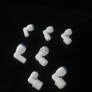 Фитинг быстрого соединения водяного колена обратного осмоса 14 дюйма, 38 дюйма, шланг с наружным диаметром 14 дюйма, 38 дюйма, 12 дюйма, дюйма, пластмассовый соединитель для системы обратного осмоса BSP