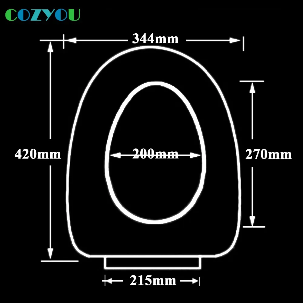 Удлиненное U сиденье для унитаза мягкое Быстроразъемное длина установки выше 410