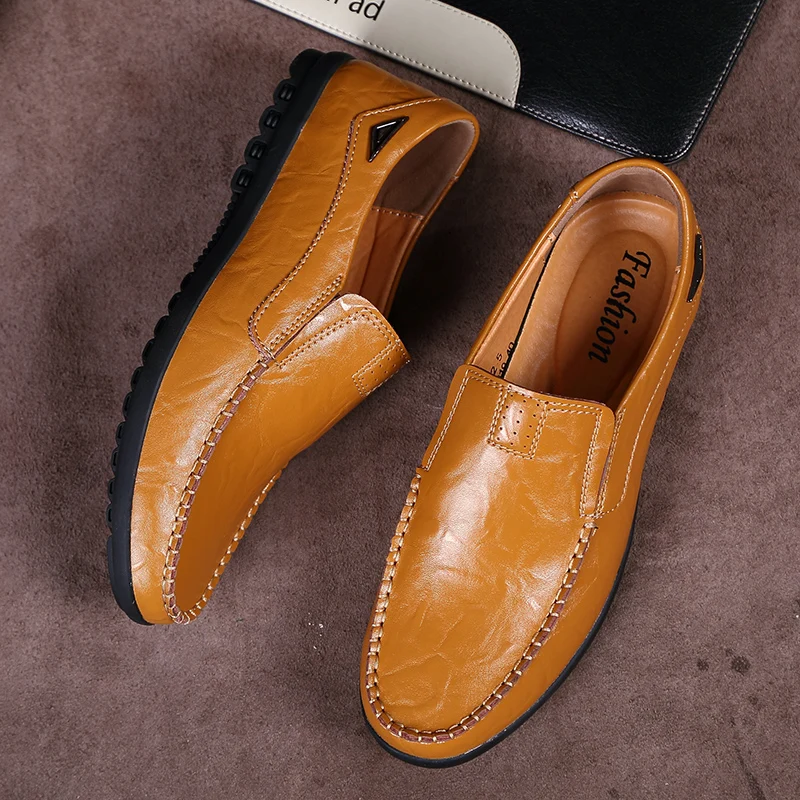 ORLOG Comfortable Men Casual Shoes Loafers Quality Split Leather Flats Hot Sale Moccasins Plus Size | Обувь