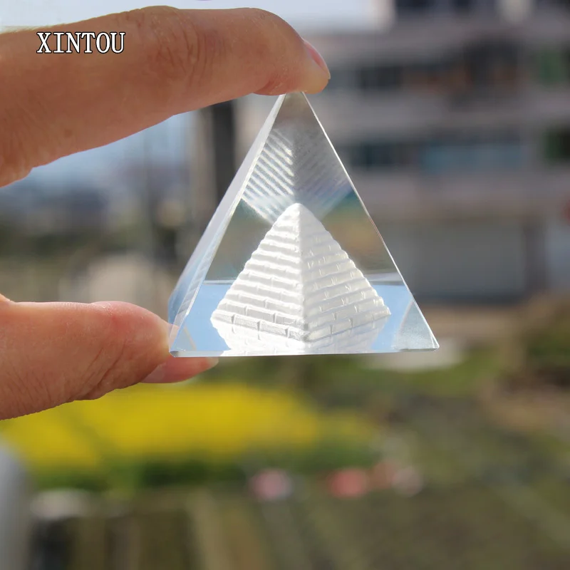 XINTOU 3D кристалл египетская Пирамида Paperweight 4 см Древняя модель здания фэн шуй