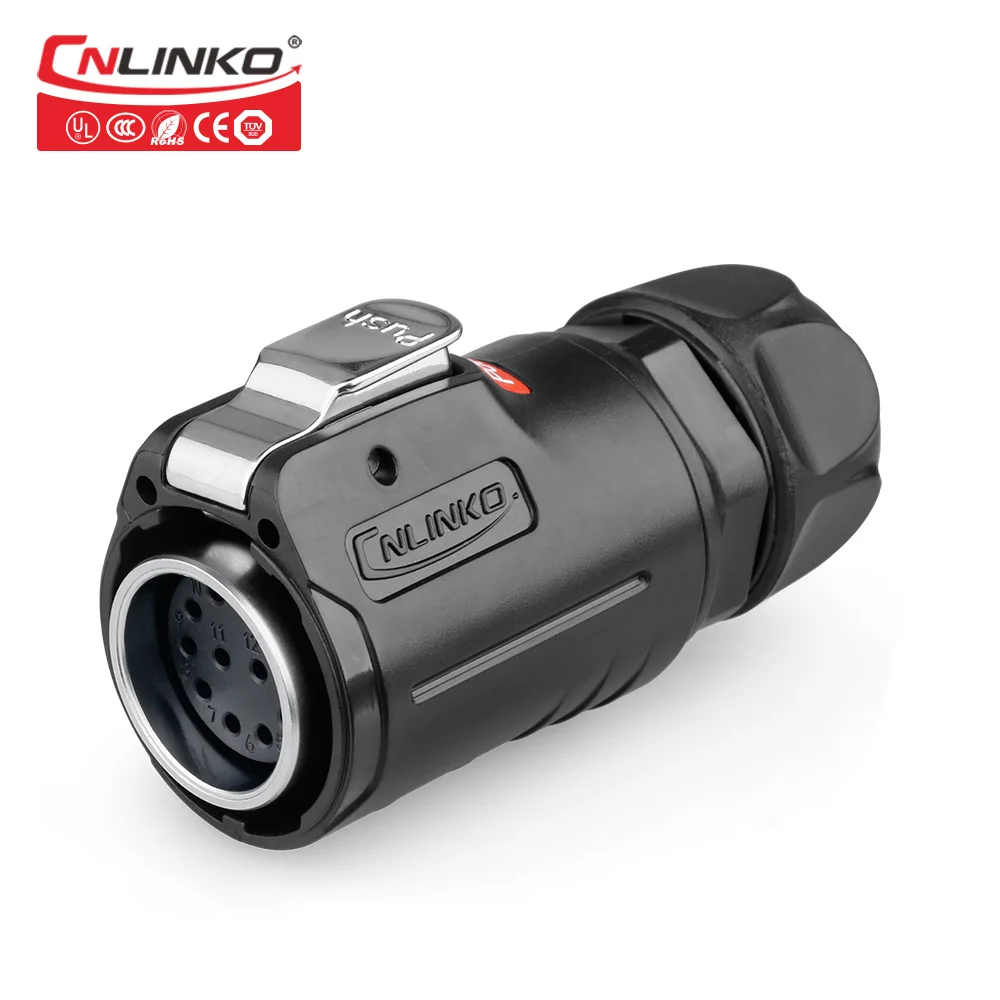 Plug Cnlinko M24 IP67 сигнал DC 10A Электронный женский 12 контактный разъем водонепроницаемый нажимной быстрый разъем 400 в пайки cable plug connector Drop shipping/ wholesale - Цвет: Plug
