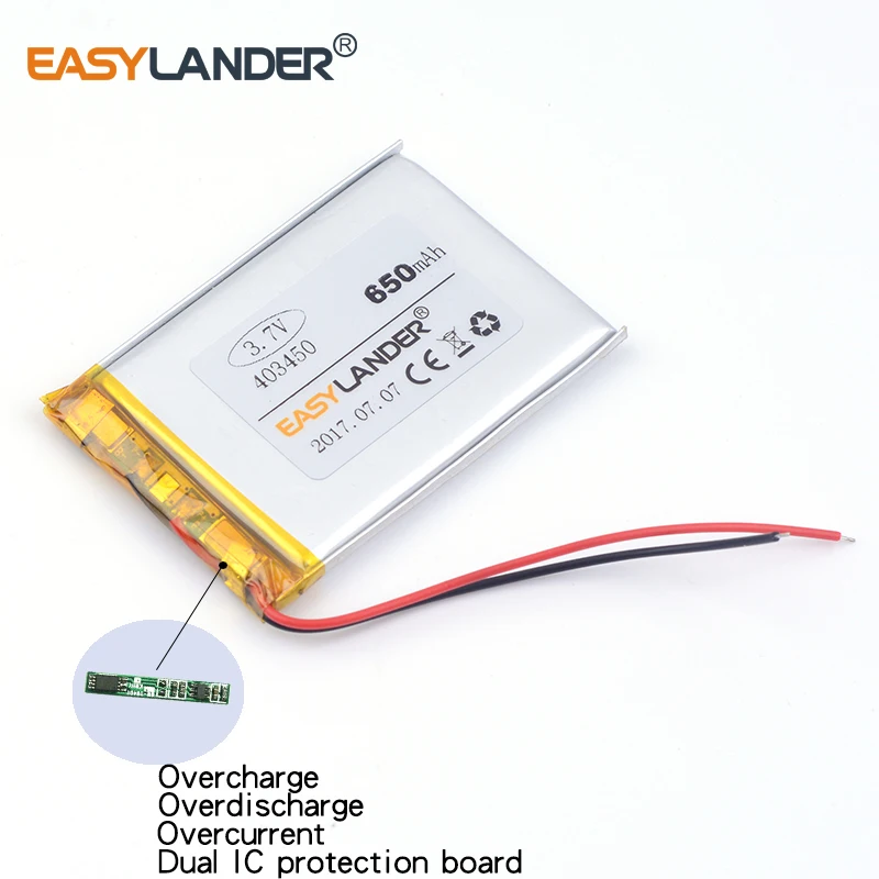 403450 3 7 V 650mAh литий-полимерный литий-ионный аккумулятор для игрушек POWER BANK GPS mp3 mp4