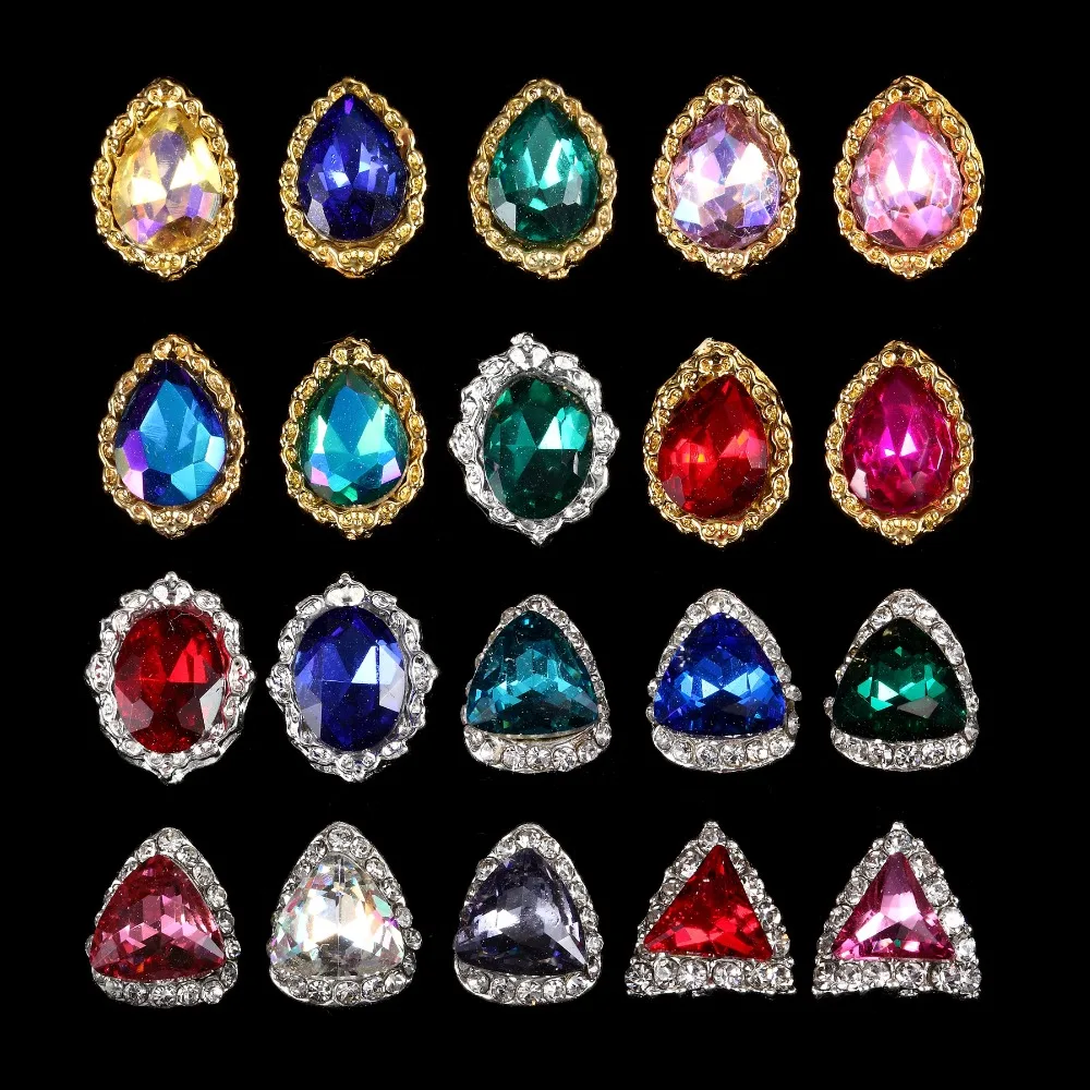 

Wholesale 100PCS Nail Accessories Oval Metal Gem Design Jewelry Charm Nail Art Decoration Nail Deco Supplies ML3381-3400