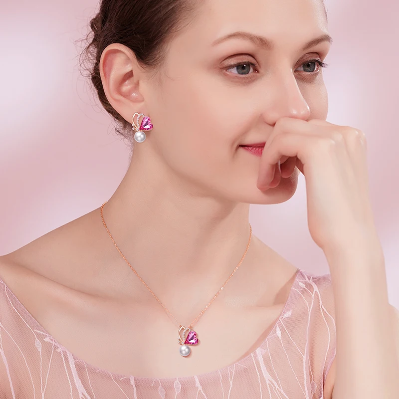 Cdyle Женский комплект золотых ювелирных изделий украшенный кристаллами бабочки