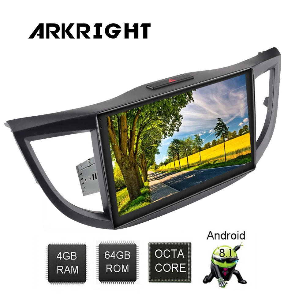 

ARKRIGHT 10" 1 Din 4+64GB Car Radio Multimedia Audio Player GPS Navigation 4G for Honda CRV 2012 2013 2014 2015 2016 DSP no DVD