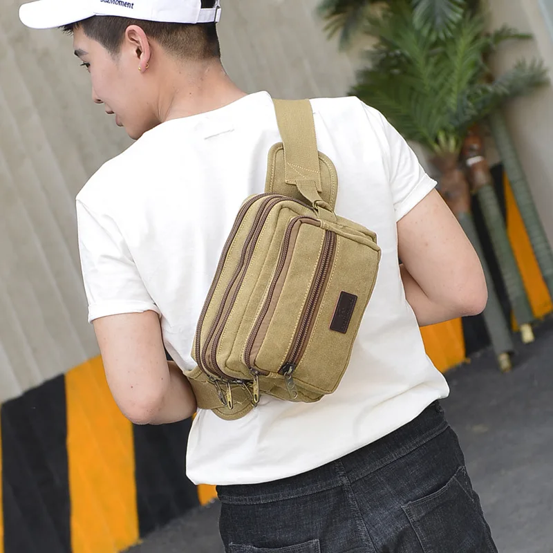

Canvas Men's Waist Fanny Pack Military Army Bag Hiking Hunting Camping Travel Hip Bum Belt Bag Male Small Waist Pack Phone Pouch
