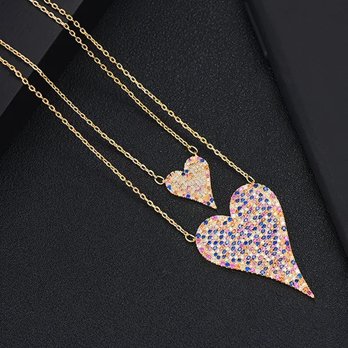 Gold Multicolor Подарок на день матери Модные Изящные начальные Чокеры ожерелье персонализированные сердце составные ожерелья для женщин девушка жена подарки - Окраска металла: Gold Multicolor