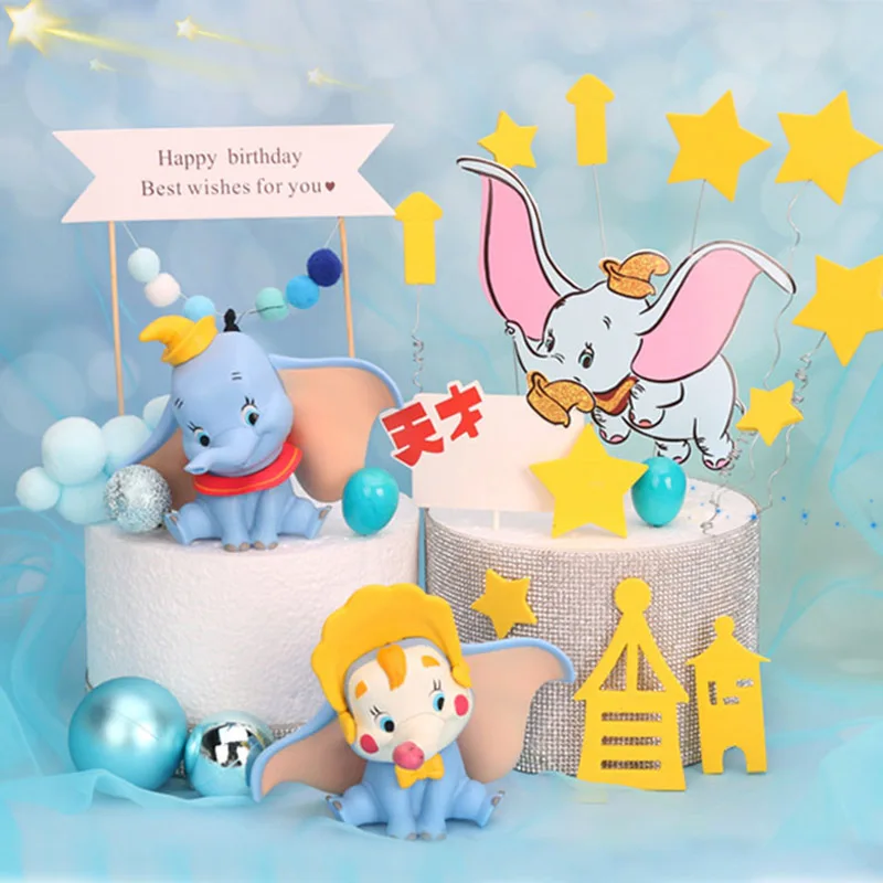 10 см Симпатичные Dumbo фигура слона муха слон украшения торта может Рождественский шар Топпер торта для детей украшения для свадьбы и дня рождения