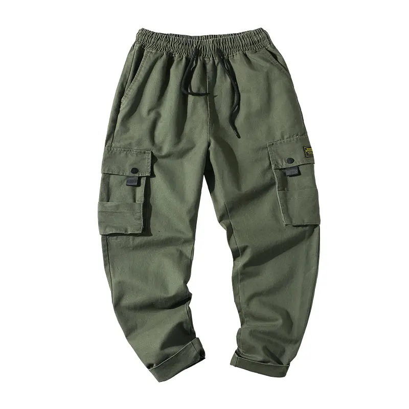 

Tactical Pants Male 2020 New Elastic Waist Sweatpants Fashion Loose Hip Hop Cargo Pants Men Multi Pocket Casual Trousers
