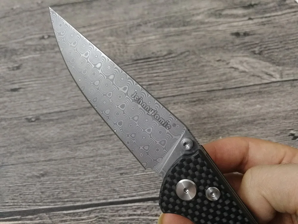 Фирма jonnyjamie Vikinger дамасский нож складное лезвие S35VN сталь углеродное волокно и TC4 титановая ручка тактический нож s выживания