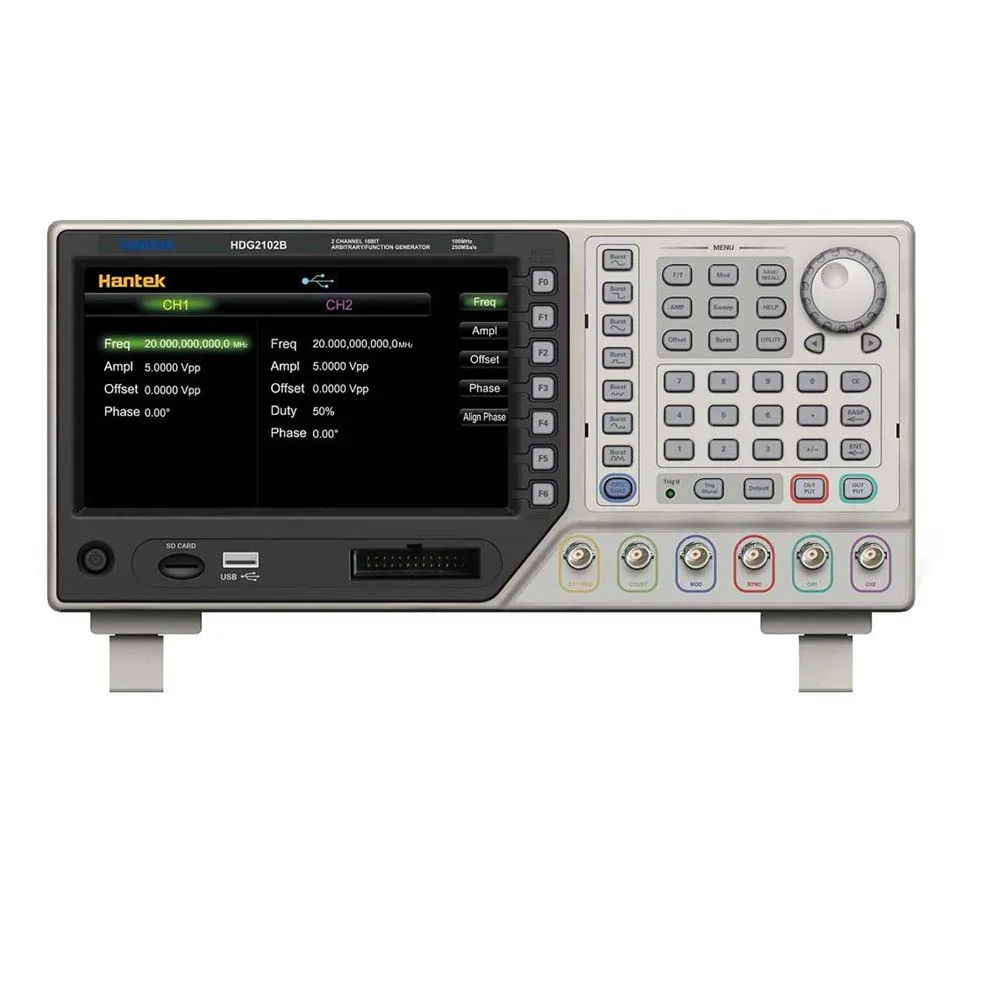 

O062 Hantek HDG2002B 2CH 5MHz 250MSa/s DDS 64M Memory Depth USB 7" TFT LCD 800x480 Function Signal Arbitrary Waveform Generator