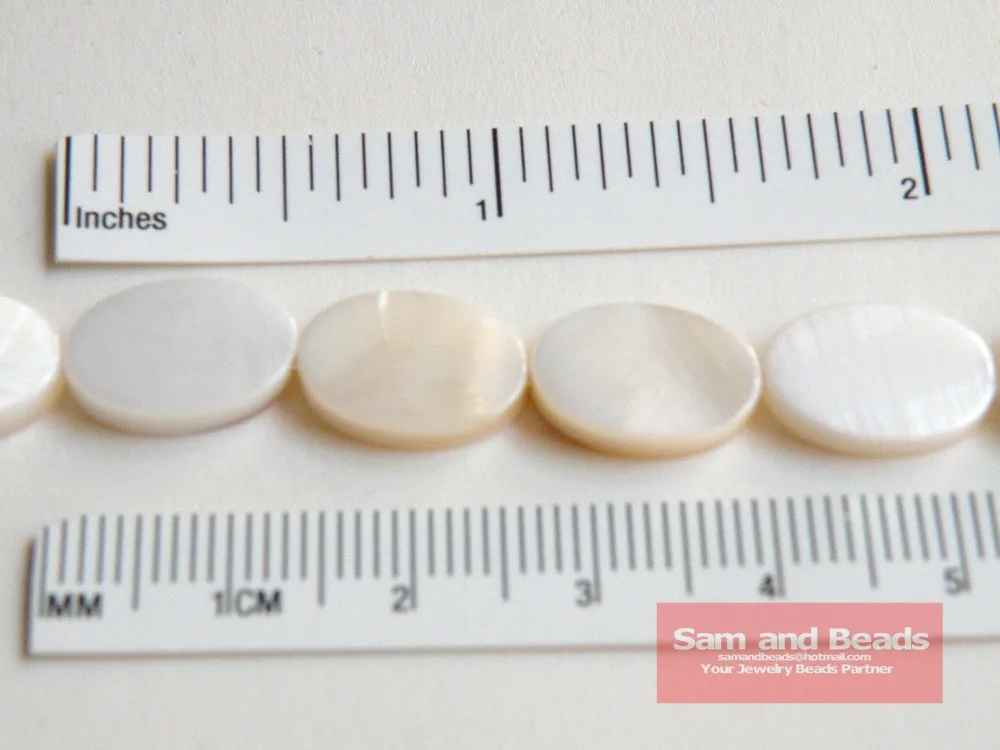 Оптом! (1 нить) 13x9x3 мм белые натуральные перламутровые раковины плоские овальные