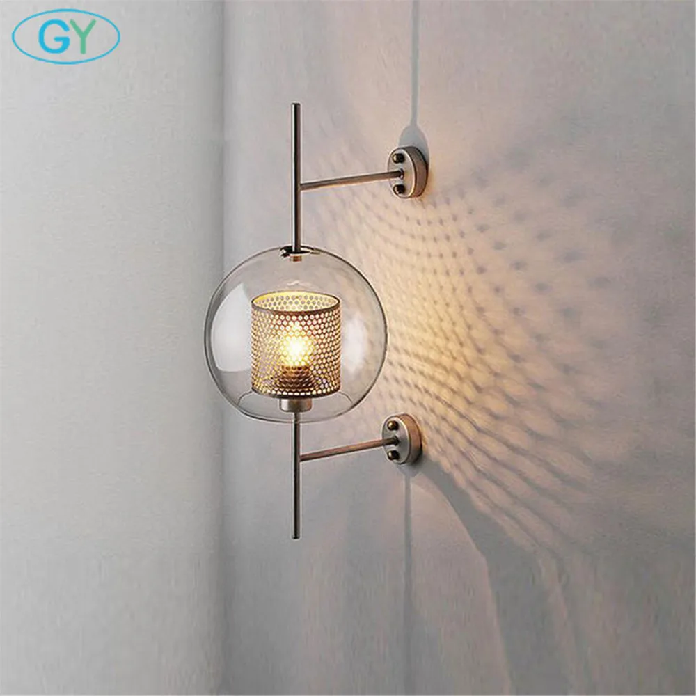 Лофт Винтаж промышленные Эдисона Настенные светильники стеклянный медальон