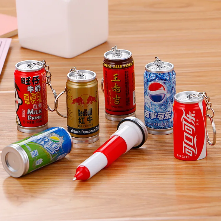 

60 Pcs Creative Cans Ballpoint Pen Cute Student Keychain Retractable Pen Beverage Cans Ballpoint Pen School Supplies