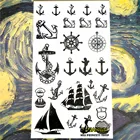 SHNAPIGN морской пиратский якорь, временная татуировка, боди-арт, вспышка на руку, стикер татуировки s 17*10 см, водонепроницаемая поддельная хна, безболезненная наклейка