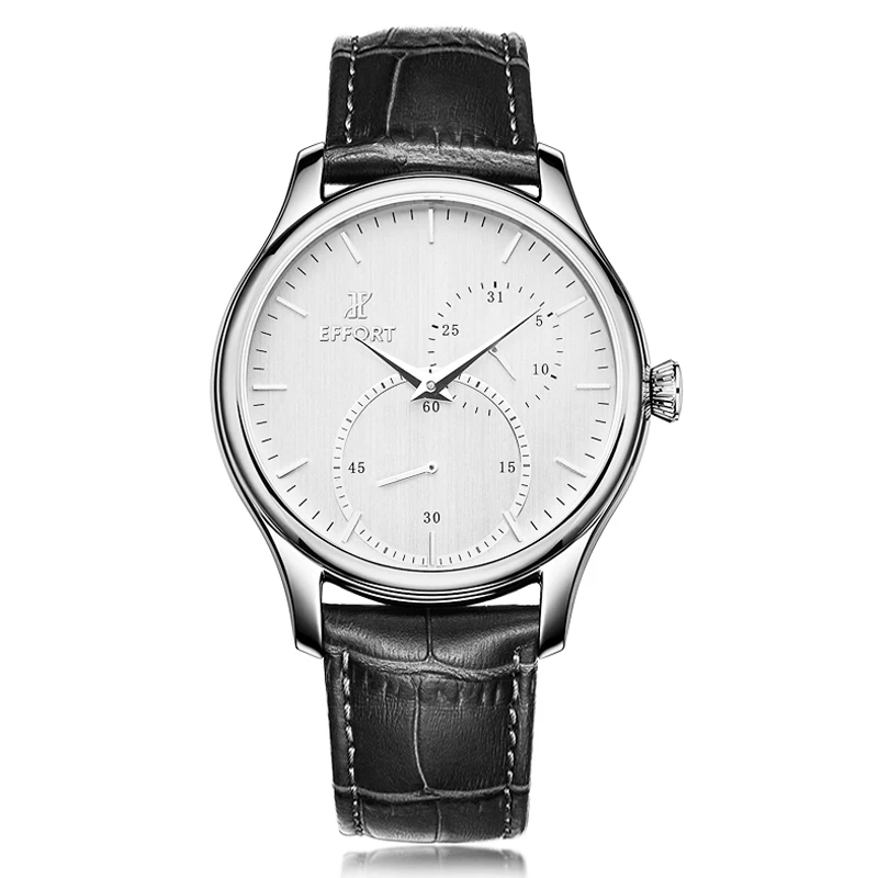 2017 Luxury Men's Watch Fashion Quartz-watch Waterproof Man EFFORT Brand Relojes Hombre Leather Relogios masculinos | Наручные часы