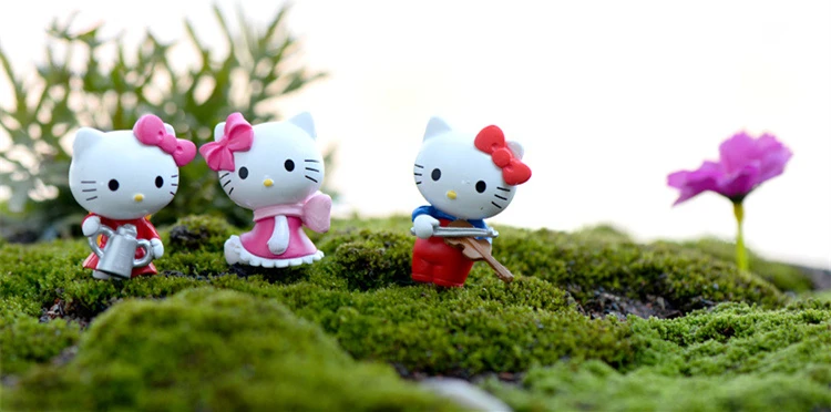 (6 шт./лот) миниатюрные фигурки KT cat игрушки Милая модель детские 3 см ПВХ японское