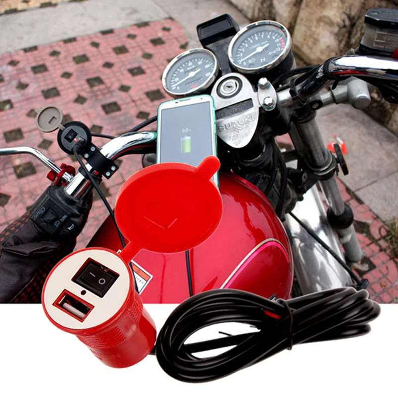 12V/24V водонепроницаемый мотоцикл USB зарядное устройство гнездо адаптер с