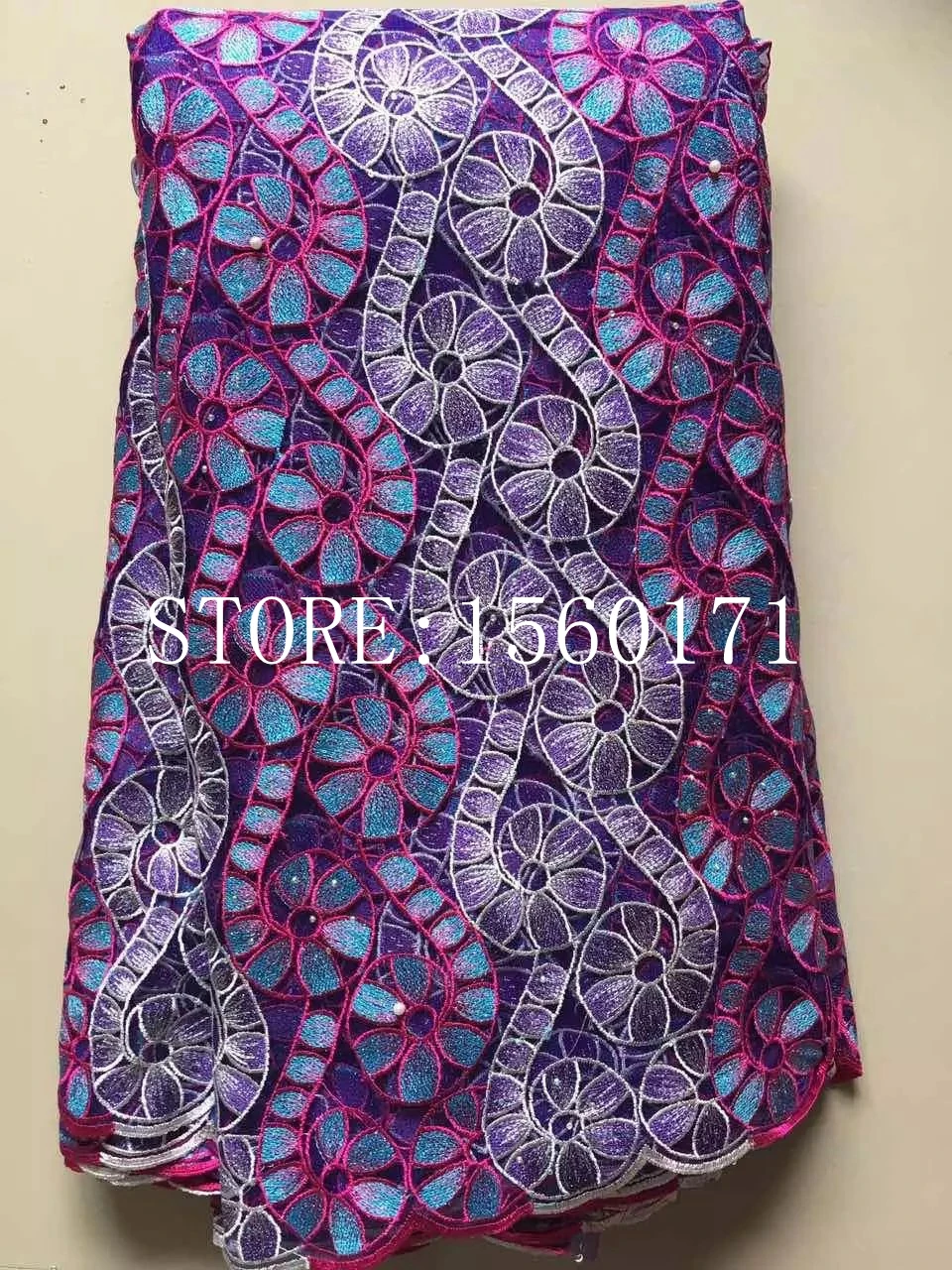 Free Shipping by DHL!! Nigerian swiss tulle lace beautiful african fabric for wedding shiny dresses.WB5287 | Дом и сад