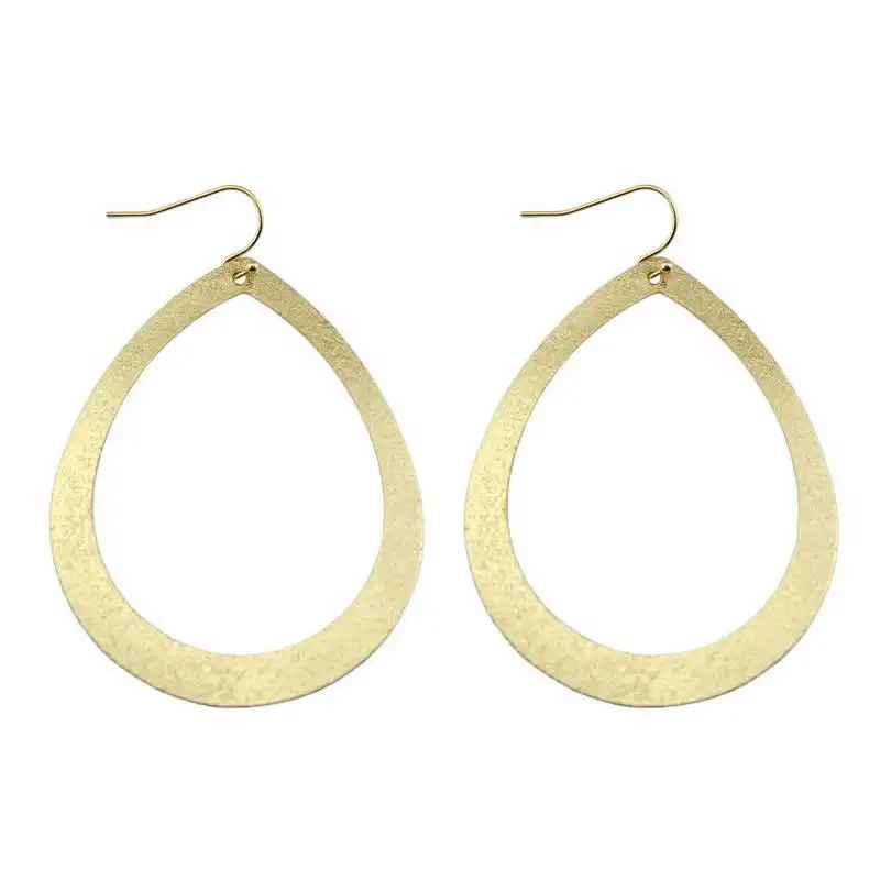 

ZWPON 2020 Fashion Dull Polish Zinc Alloy Statement Open Teardrop Earrings for Women 2020 Fashion Boutique Wholesale