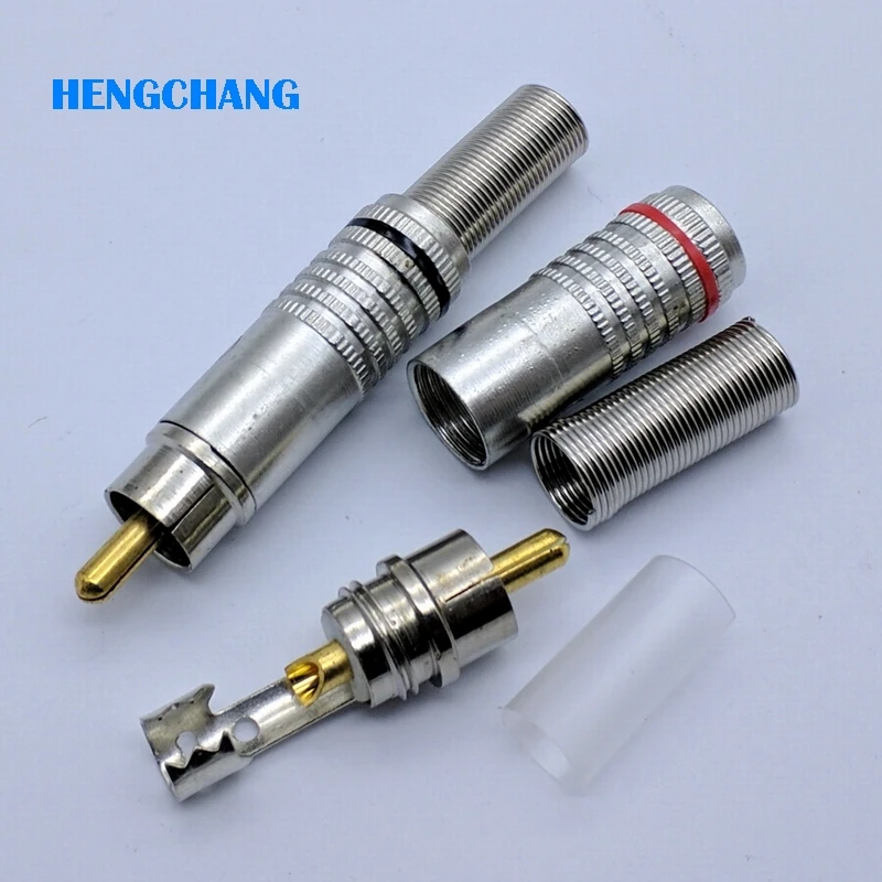 Позолоченный штекер RCA 4 шт./лот|connector rca|connectors goldconnector male |