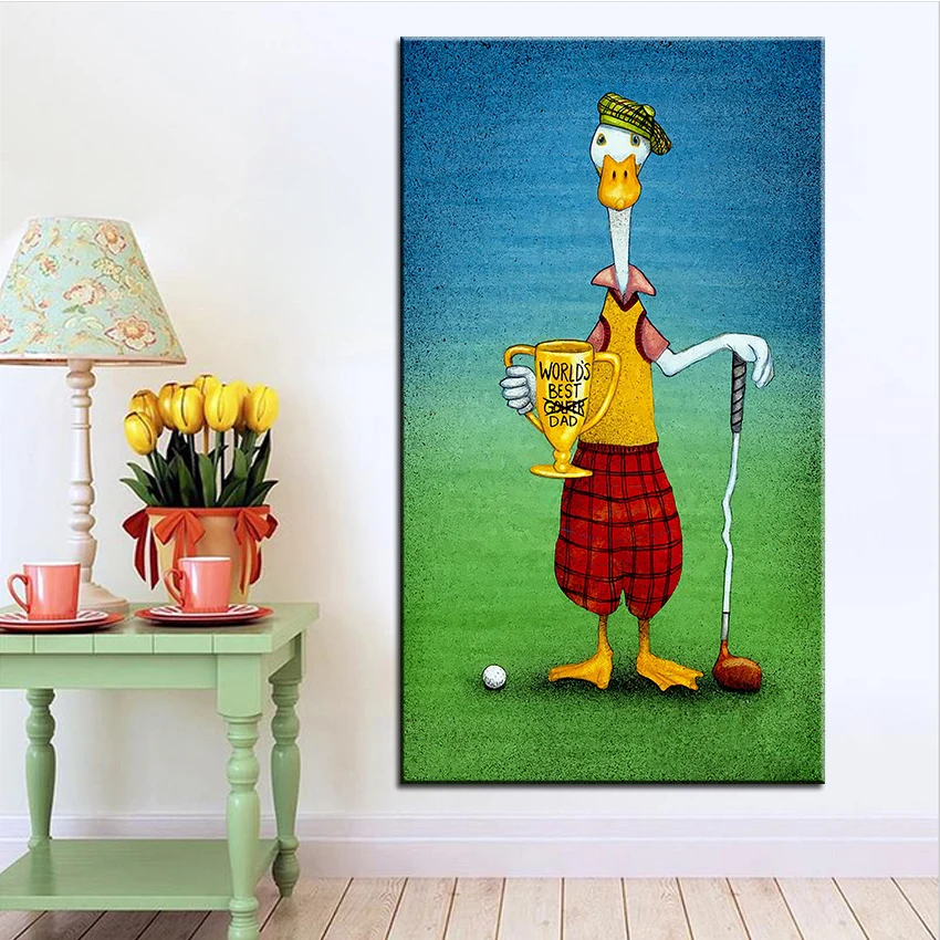 Большой размер Печать масляной живописи mr golf настенная живопись Настенная