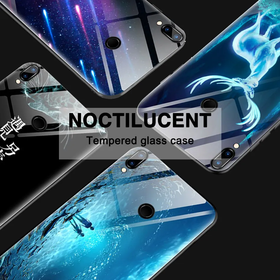 Для huawei P20 Lite Стекло чехол Роскошный люминесцентный Coque для Pro P10 плюс P Smart заказать