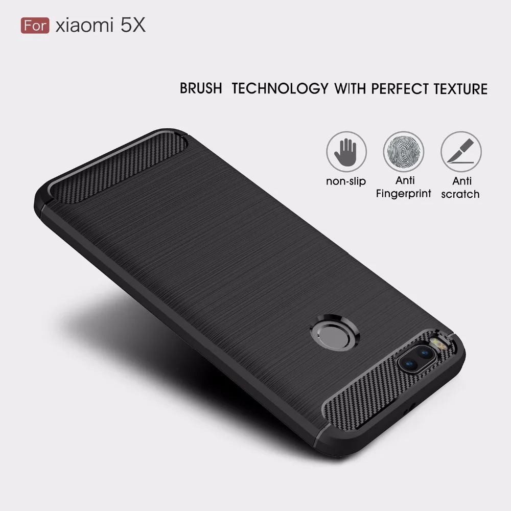 Для Xiaomi mi 5X A1 случае Роскошные Матовый Броня Мягкие TPU Встроенная задняя крышка