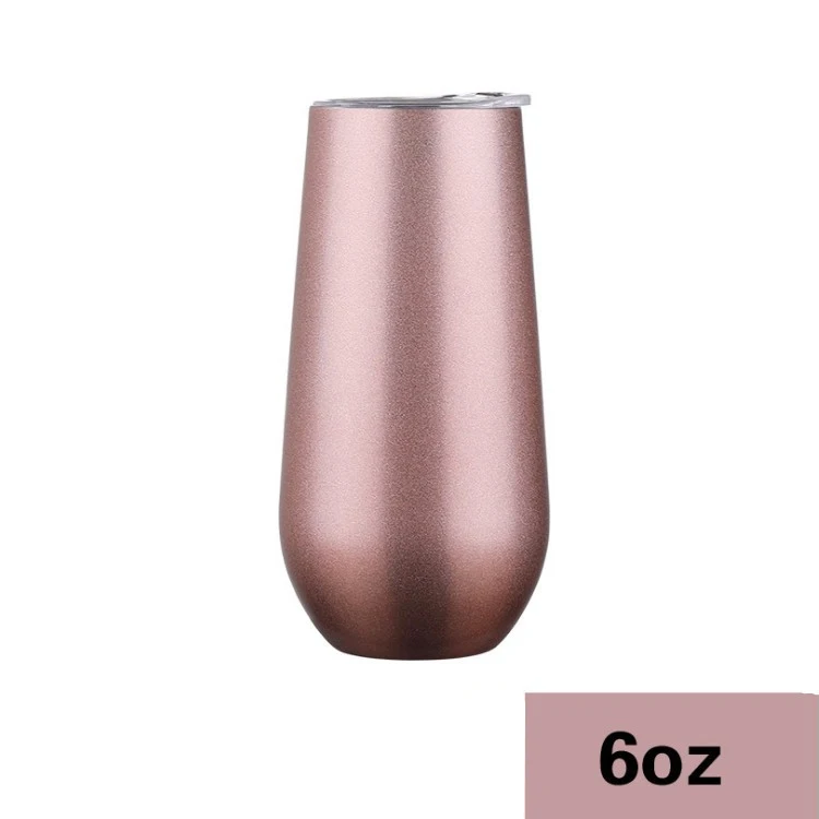 6oz 9/6 унций, стакан для вина, шампанского, пива, термос, флейта из нержавеющей стали, форма для взбивания яиц, вина, кофе, молока, стакан, термос, вакуумная Изолированная колба - Цвет: 6oz