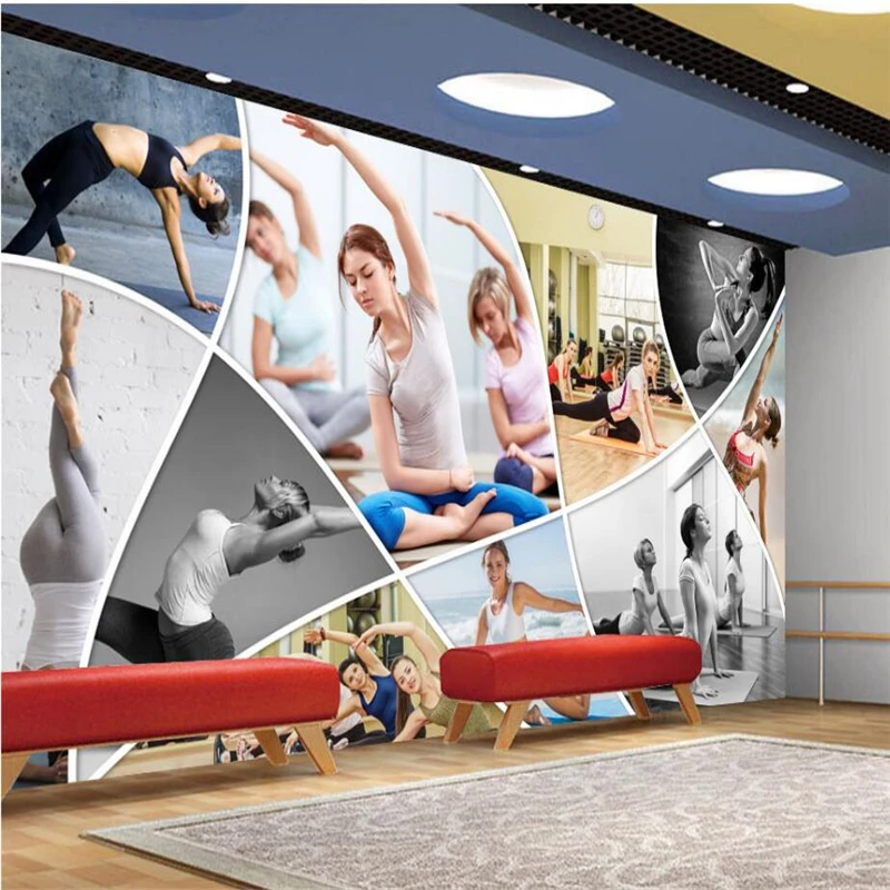Фотообои beibehang HD для фитнеса бодибилдинга красоты йоги фотообои зеленые обои |
