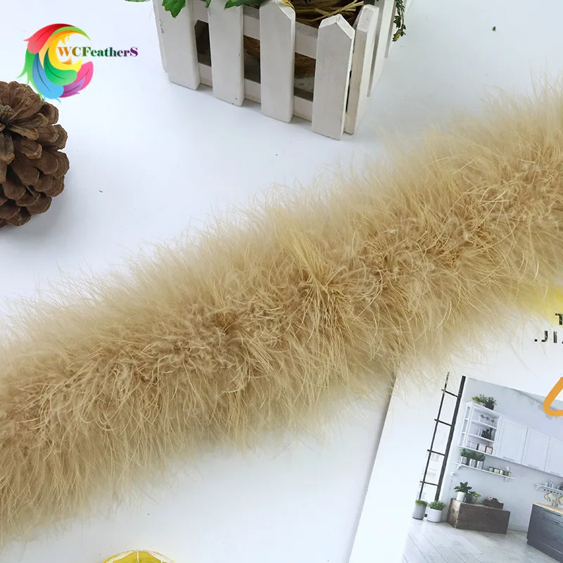 50g Camel 48-50 г 2 метра/шт пушистые перья Боа супер качество красочные боа из пера индейки вечерние/Карнавальные костюмы/рождественские украшения - Цвет: 50g Camel