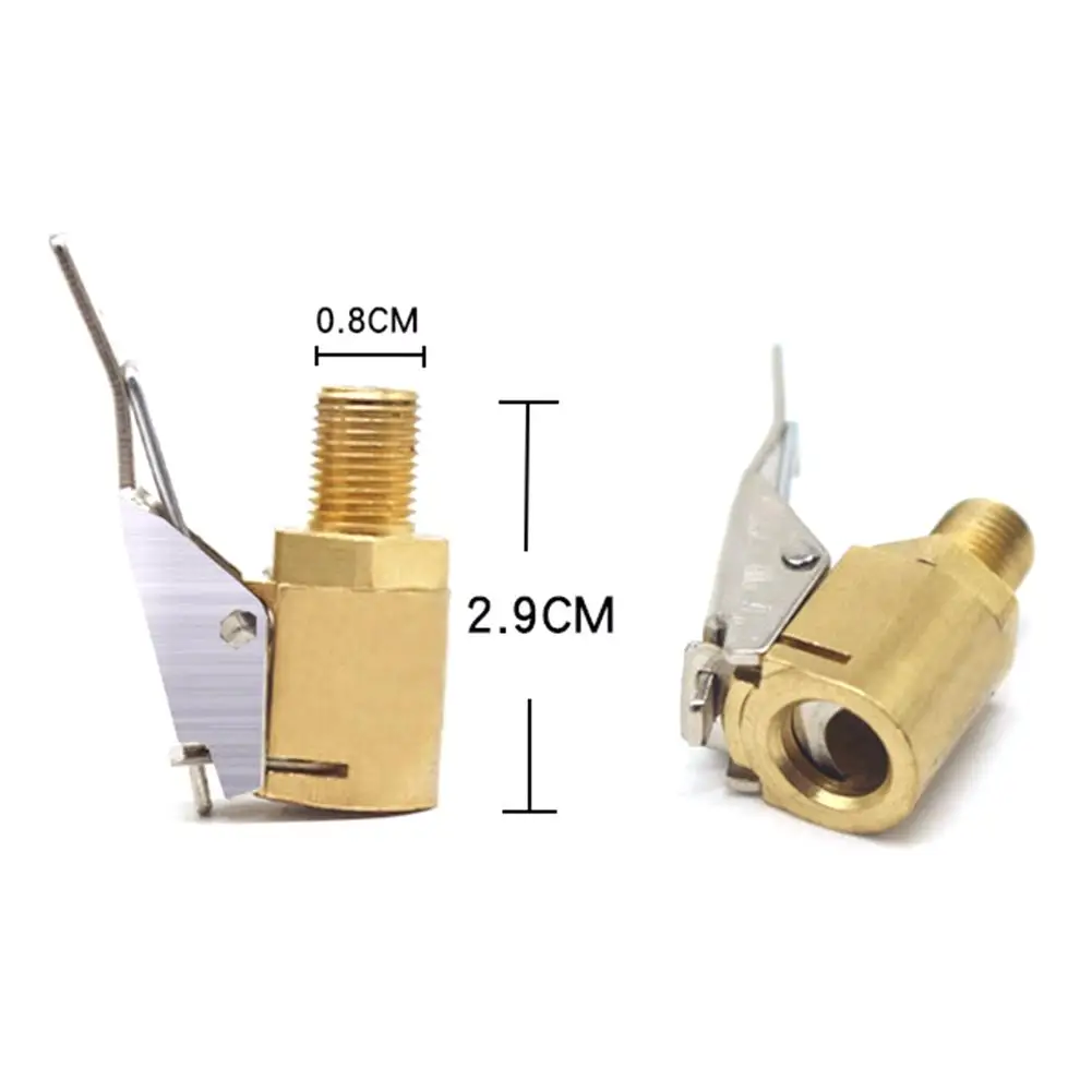 

8mm Car Auto Brass Tyre Wheel Tire Air Chuck Inflator Pump Valve Clip Clamp Connector Thread Nozzle Adapter Car Accessories