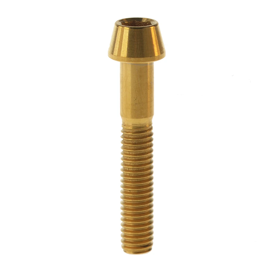 M6x40mm Golden Титановые болты Ti винтовые конические головки M6x40 45 50 55 60 65 мм велосипедные болты для велосипедных деталей - Цвет: M6x40mm Golden