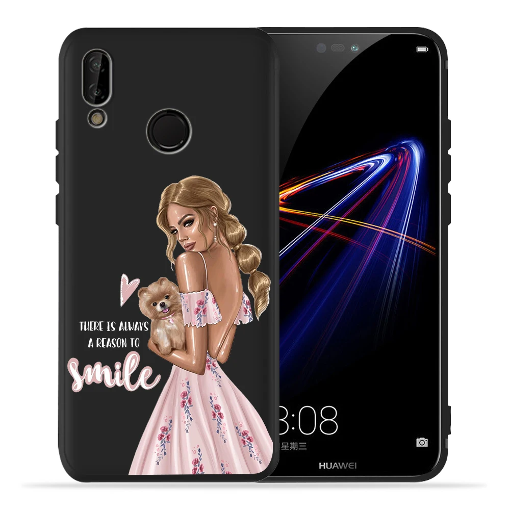 Чехол для huawei P30 Pro для huawei p20 lite mate 20 Honor 8 10 PSmart с коричневыми волосами Mama Baby mouse Super Mom Girl Etui, чехол - Цвет: 15