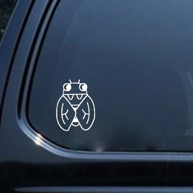 YJZT 11.4CM*15.1CM Minimalist Insect Bug Cute Vinyl Decal Nice Car Sticker Black/Silver C19-0755 | Stickers